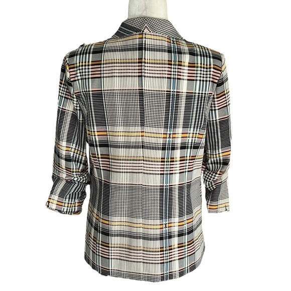 NWT Jules & Leopold Plaid Printed Ruched 3/4 Sleeve Blazer - M - Picture 6 of 12